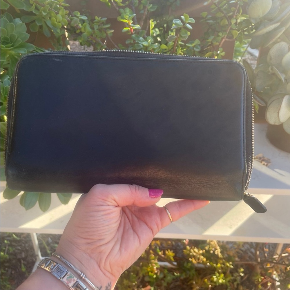 Black Leather zipper planner